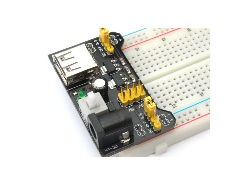 Breadboard Power Supply with 3.3/5V out, and USB or DC Jack Input