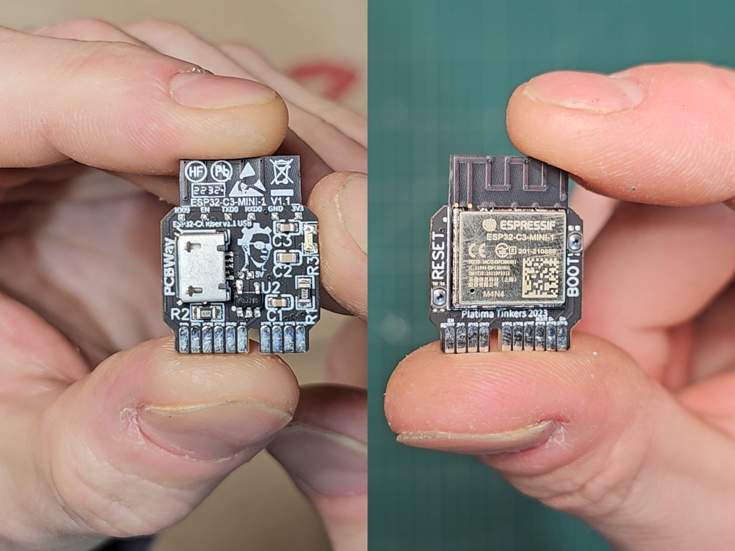 ESP32-CX Riser v1.1 -Assembled w ESP32-C3 and LED