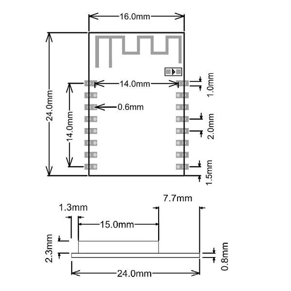 Pinenut Model-12S Wifi/BLE5 Stamp