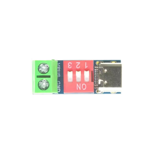 USB-C PD Trigger Module, DIP Switch Voltage Select (5–20V)