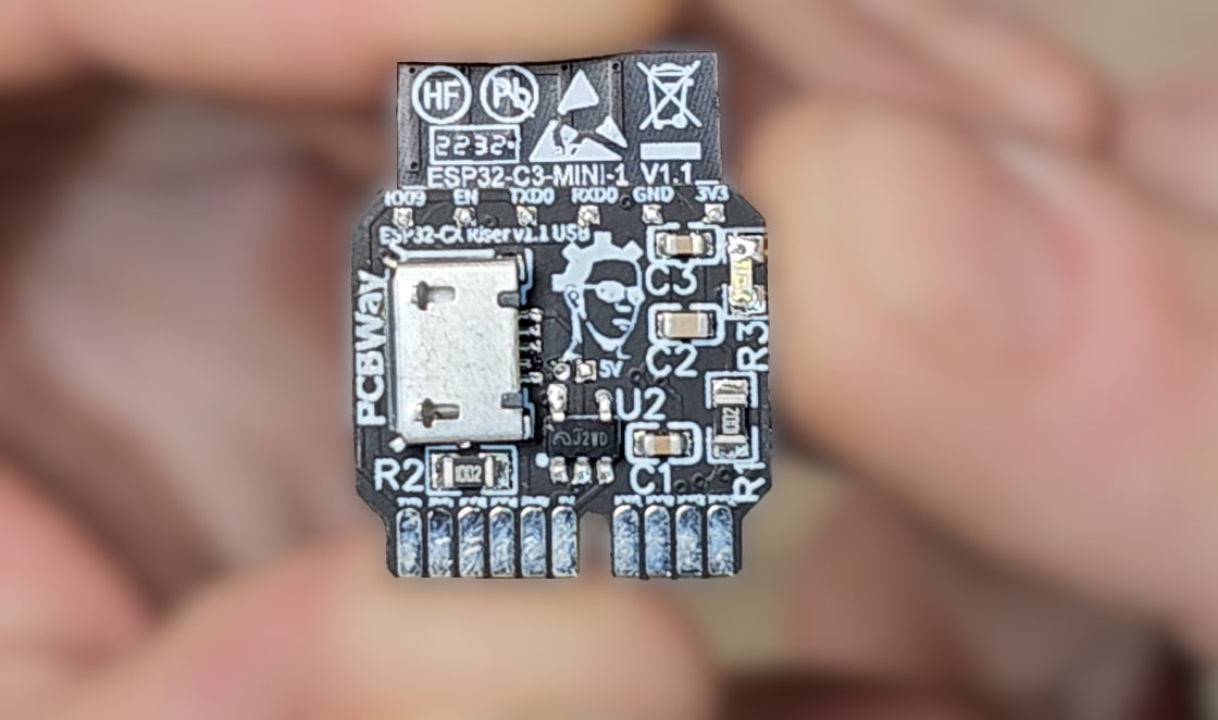 ESP32-CX Riser v1.1 -Assembled w ESP32-C3 and LED