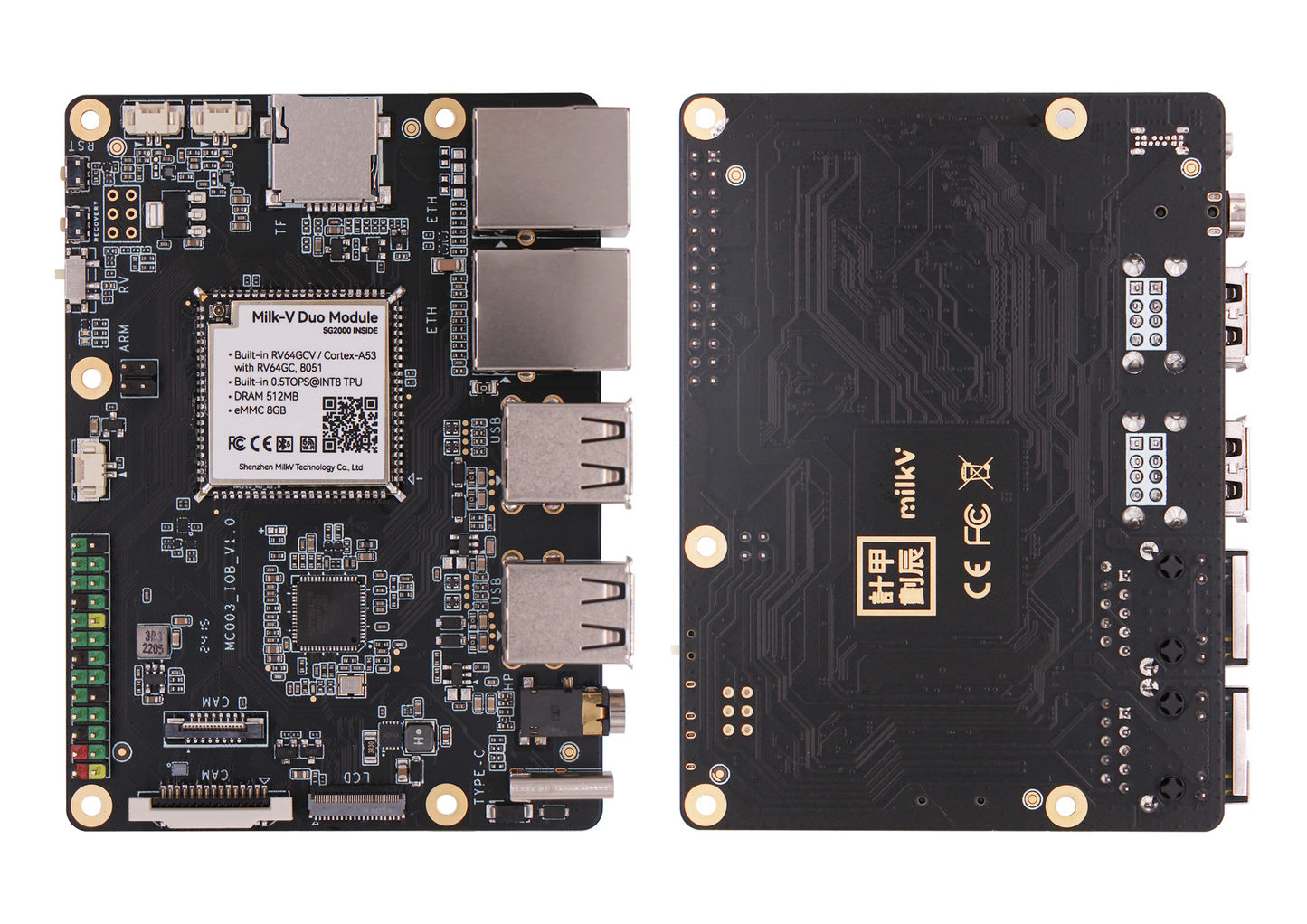 Milk-V Duo Module 01 - RISC-V + ARM, 8GB eMMC, Wi-Fi 6, 100Mbps Eth EvalBoard