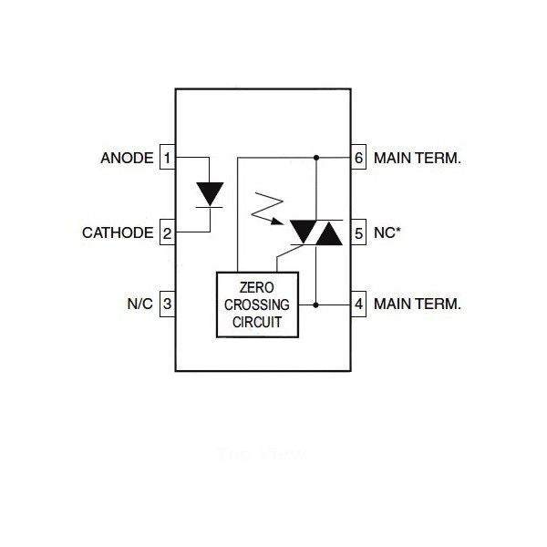 MOC3063 6-Pin DIP Zero-Cross Triac Driver / Optocoupler