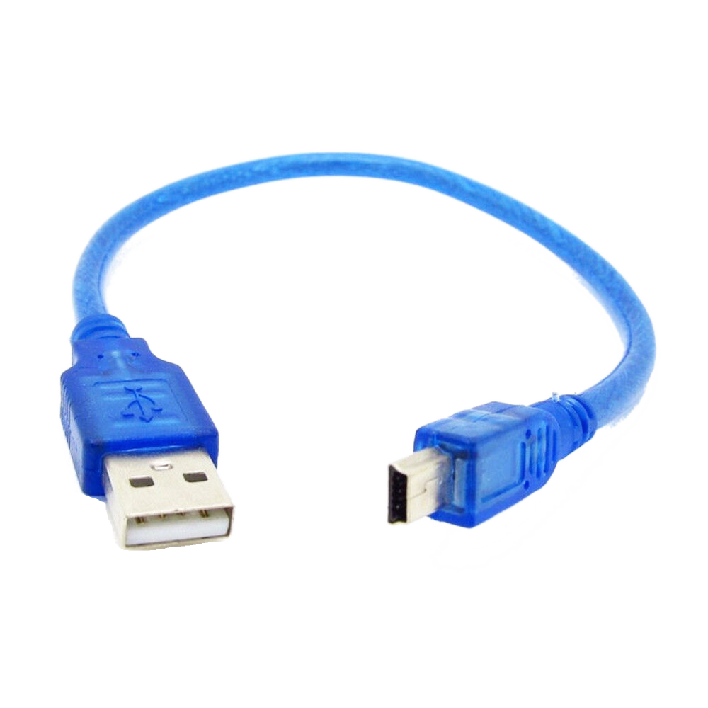 Mini USB to USB 2.0 Type-A Cable, 30cm, Blue