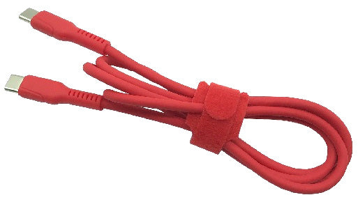 USB 2.0 Type-C to Type-C Cable. Silicone, Red
