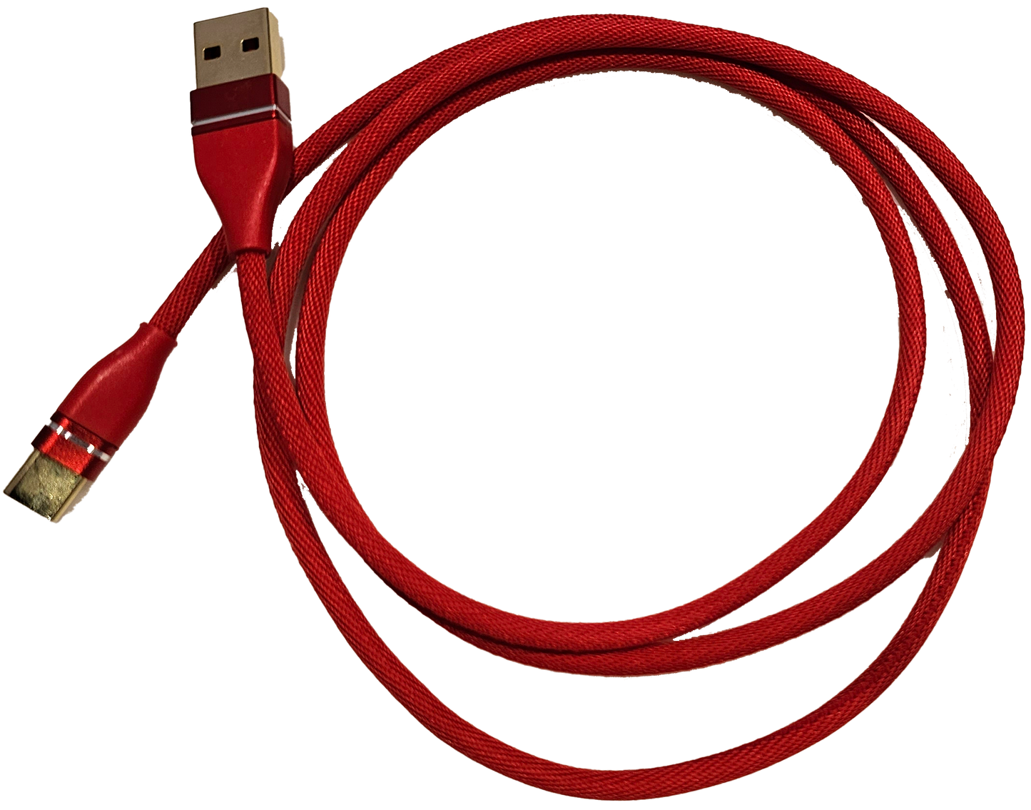 USB 2.0 Type-A to Type-C Cable. 1m, Braided, Red