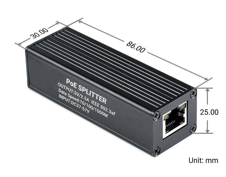 Waveshare USB Type-C PoE Splitter (Gigabit, 5V 2.5A)