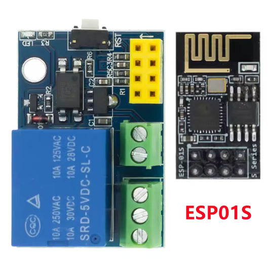 ESP-01S WiFi Relay Module (10A/250VAC, Tasmota/ESPHome Compatible)