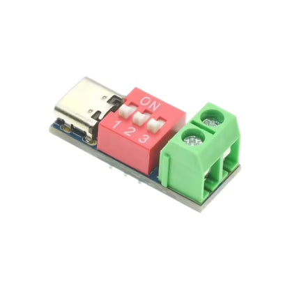 USB-C PD Trigger Module, DIP Switch Voltage Select (5–20V)