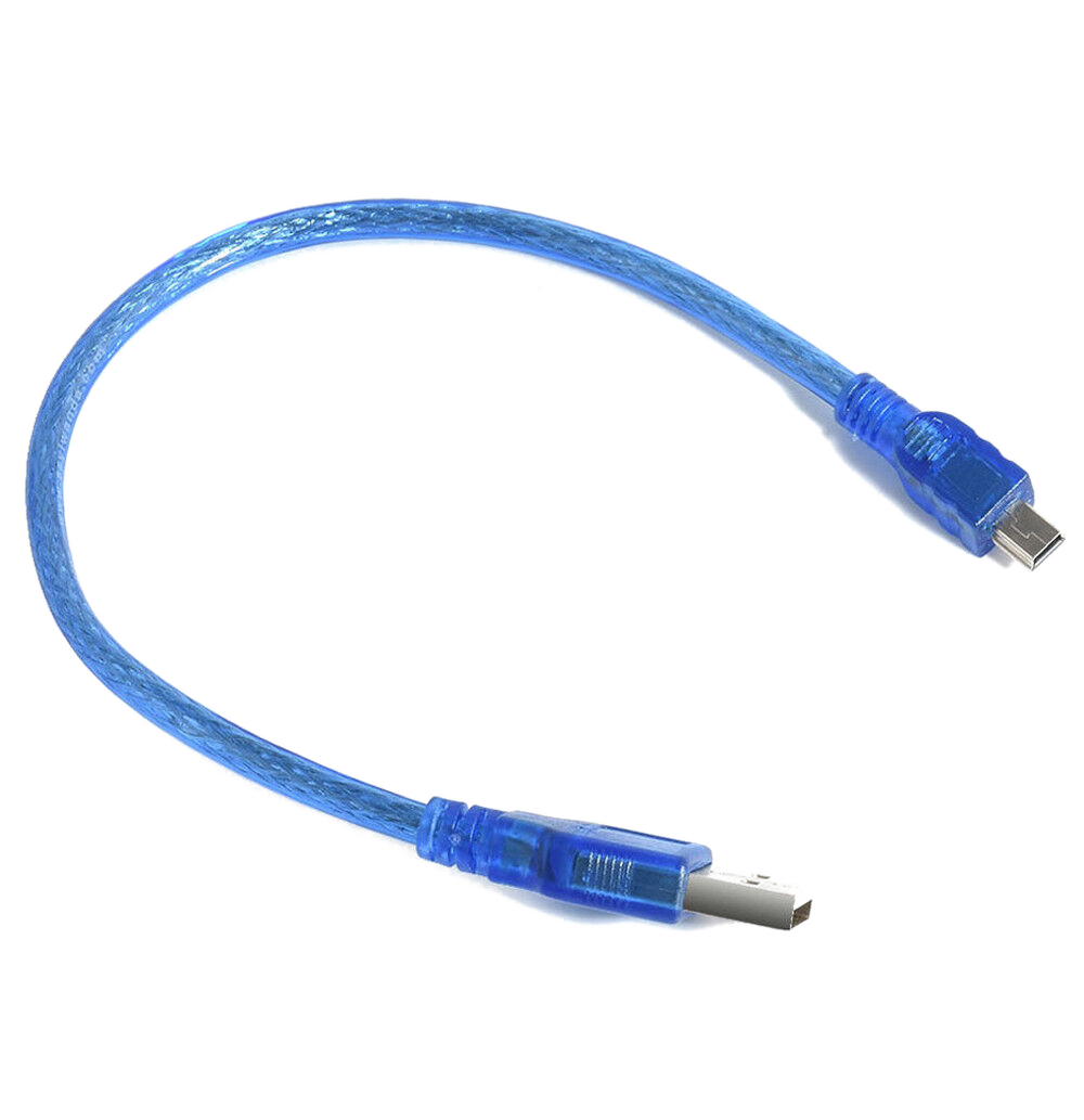 Mini USB to USB 2.0 Type-A Cable, 30cm, Blue