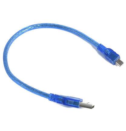 Mini USB to USB 2.0 Type-A Cable, 30cm, Blue